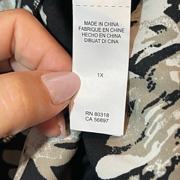 NWT Lucky Brand Floral Peasant Top - Size 1X - Picture 12 of 14